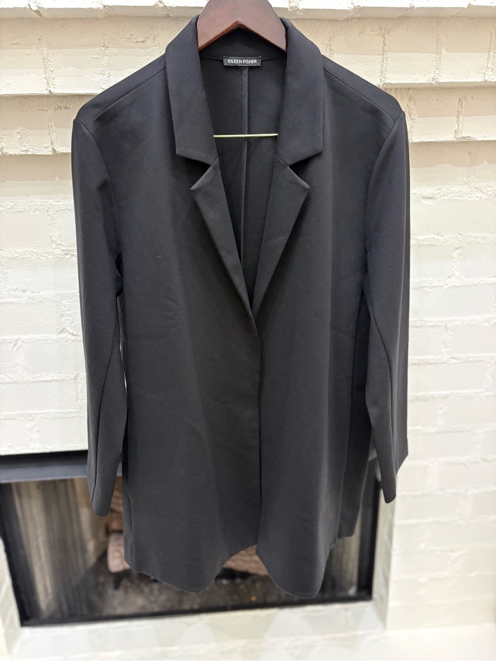 Eileen Fisher Black Open-Front Black Blazer (L/XL)